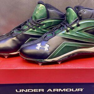 Under Armour NIB Nitro Men's Football Cleats Size 14 Green Black FREE SHIPPING